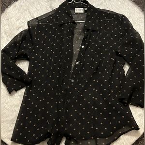 Chicos button down sheer blouse Large